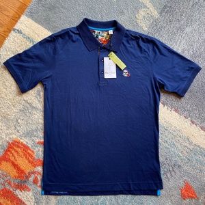 NWT Robert Graham Navy Polo Shirt, Sz S
